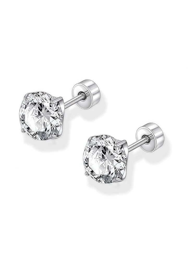 LATEEN 5 Pcs Stud Earrings  Zircon Stud Earring For Women And Men By 5 Pcs Different Size - Image 2